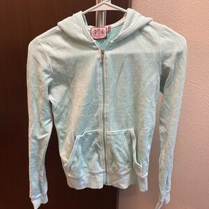 Juicy Couture Turquoise/aqua velour zip Hoodie Jacket